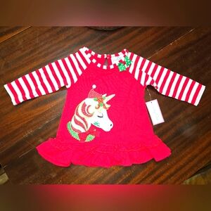 Emily Rose Christmas Top Only!! UNICORN 18mon